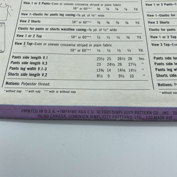 Simplicity 9404 Child's Pullover Top Tank Top Pull On Pants Shorts Size 3 4 5 - Picture 3 of 5